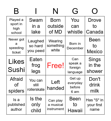 Sip & Mingle Bingo Card
