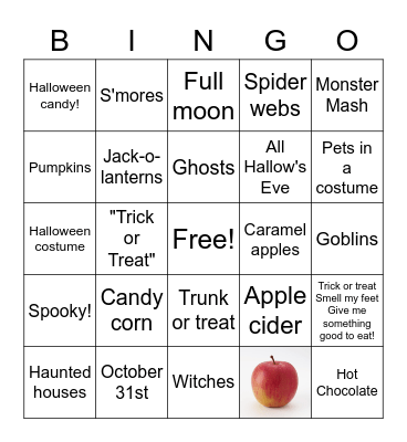 Julie's Halloween Bingo Challenge Bingo Card