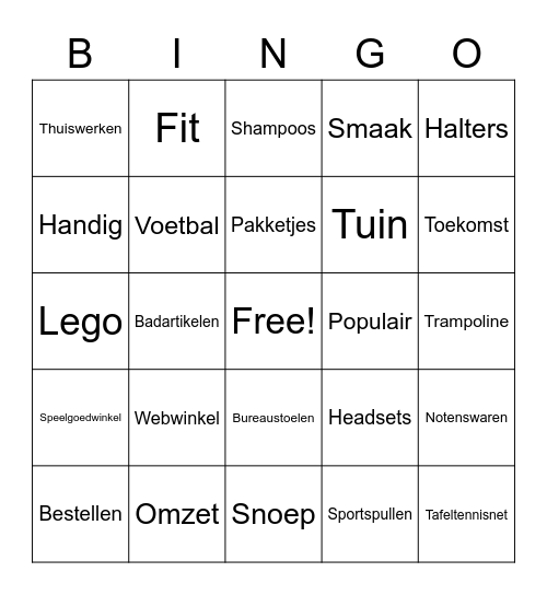 Online shopping Bingo Card