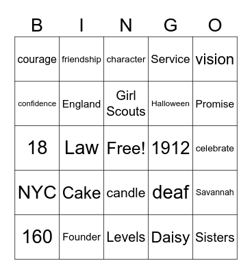 Happy Birthday, Juliette Gordon Low! Bingo Card