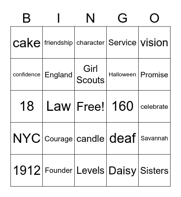 Happy Birthday, Juliette Gordon Low! Bingo Card