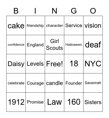 Happy Birthday, Juliette Gordon Low! Bingo Card