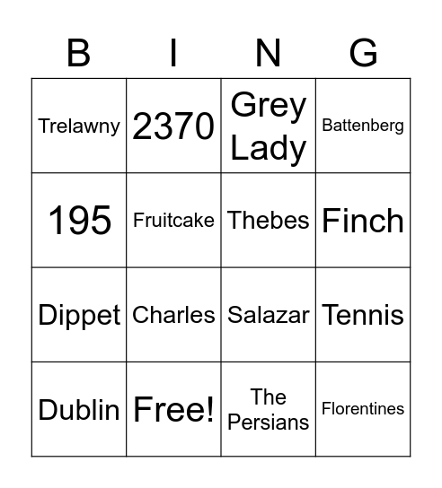 Trivia Bingo Card