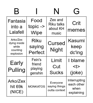 TEA STATIC Bingo Card