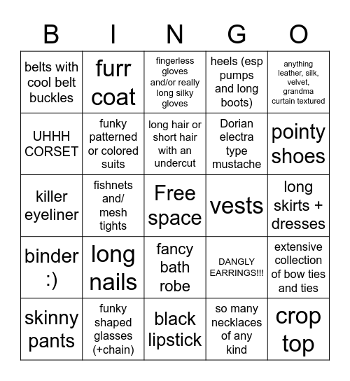 peter nureyev style bingo Card