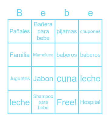 Baby Bingo Card