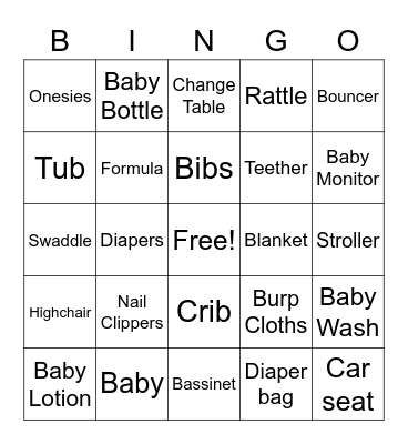 Sydney & Juan's Baby Shower Bingo Card