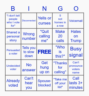 Food & Water Action Bingo Card