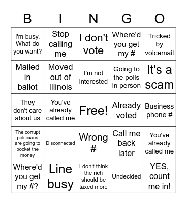 Fair Tax Bingo Card