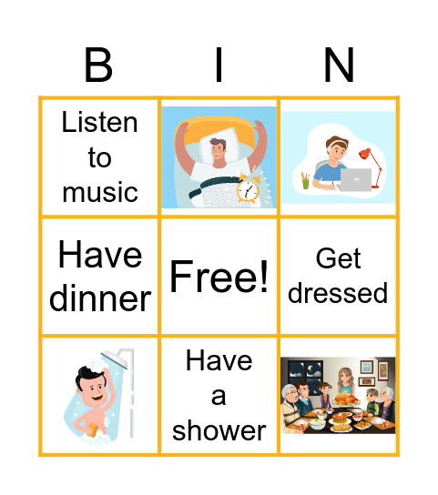 "DAILY ROUTINE" Bingo Card