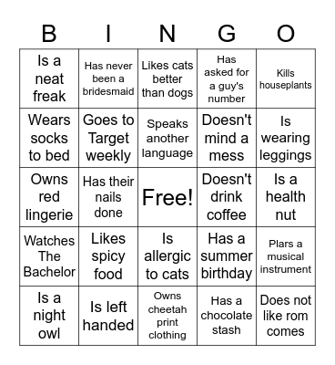 Ice Breaker Bingo Card