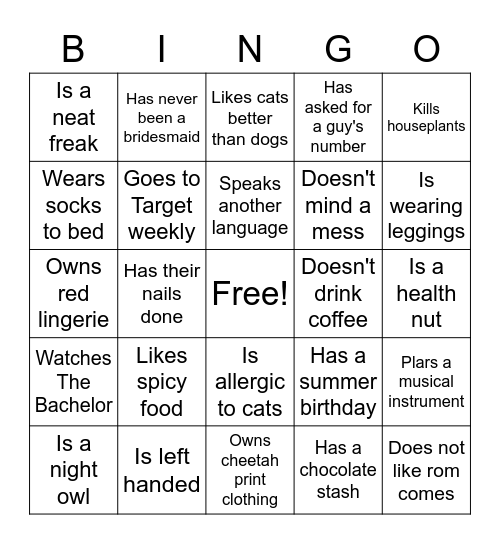 Ice Breaker Bingo Card