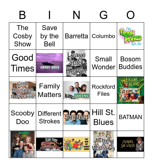 TV Shows Bingo Card