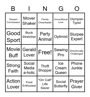 *JUDY BINGO * Bingo Card