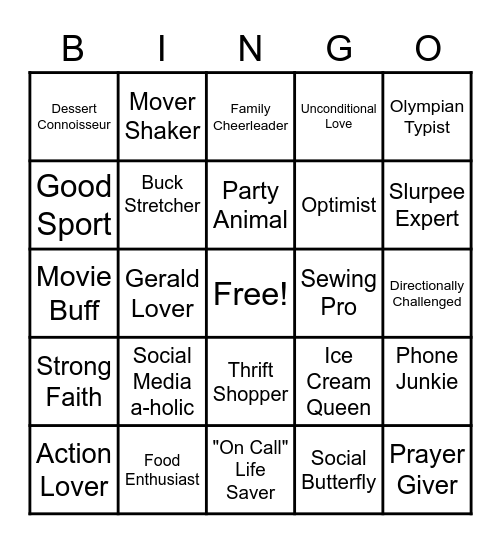 *JUDY BINGO * Bingo Card