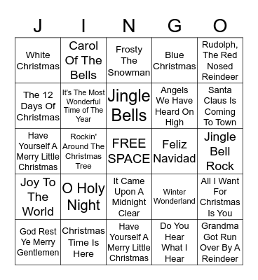 Holiday Jingo Bingo Card