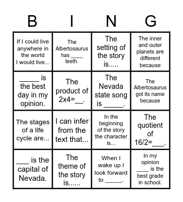 Restate the Question: RACE Bingo Card