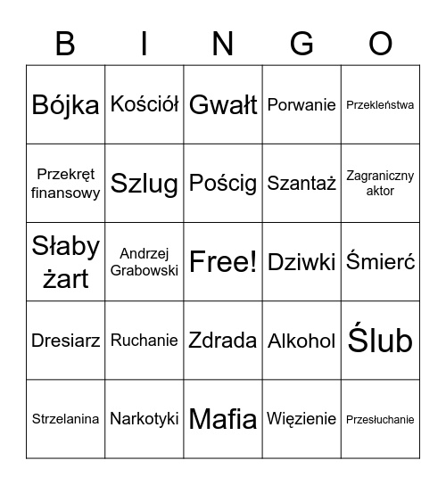 Patryk Vega Bingo Card