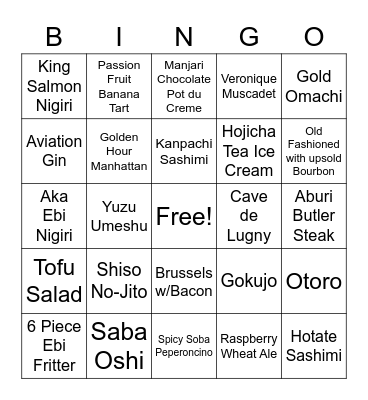 Minami Day Bingo Card