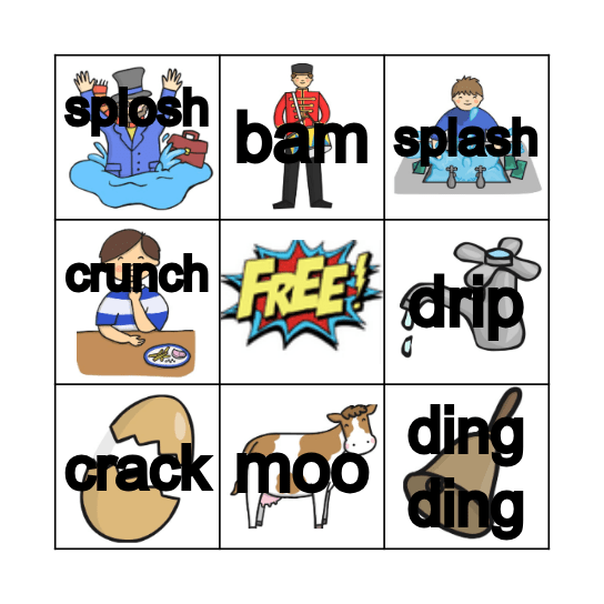 Onomatopoeia  Bingo Card