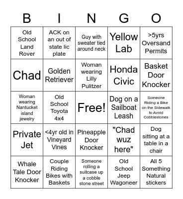 ACK BINGO Card