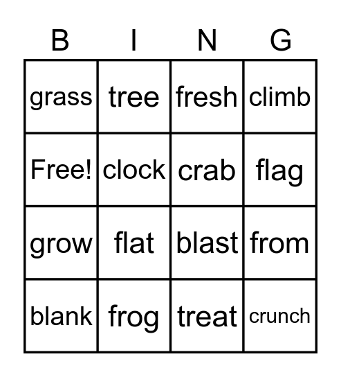 Blends Bingo Card