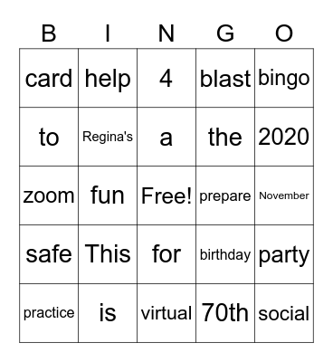 Practice Bingo Card Bingo Card