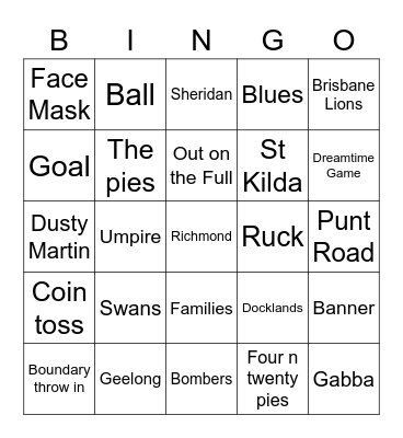 Football Bingo Card