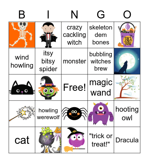 Halloween Sound Bingo Card