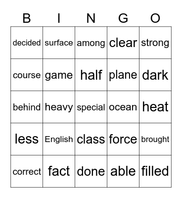 Sight Words Bingo 401-500 Bingo Card