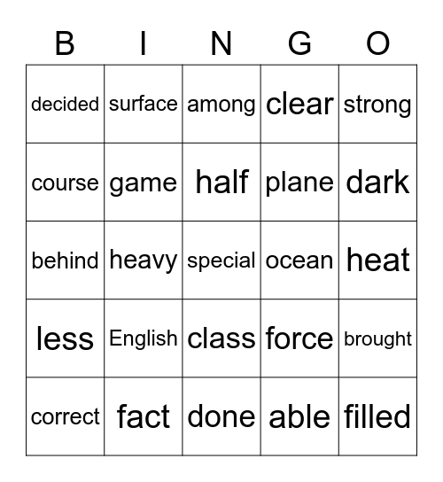 Sight Words Bingo 401-500 Bingo Card