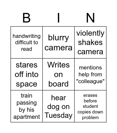 SS Bingo Card