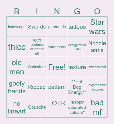 Morgaine Himbo Art Bingo Card