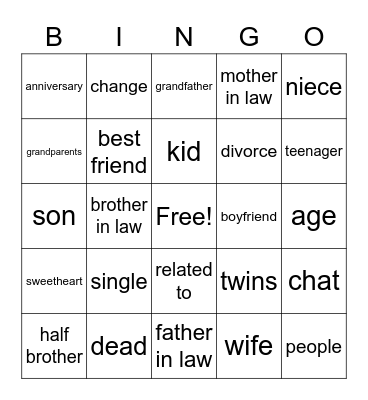 Lists 3-4 Bingo Card
