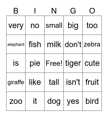 Grade 3, Special 4 Bingo Card