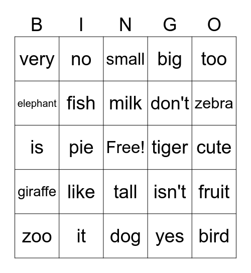 Grade 3, Special 4 Bingo Card