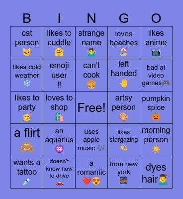 aries’s bingo Card
