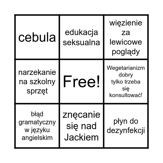 MAZUR BINGO Card