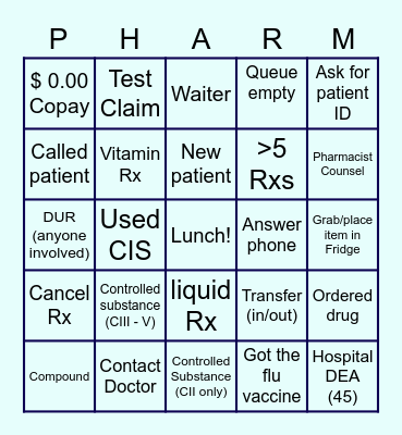 BMC - PHARMACY WEEK BINGO Card