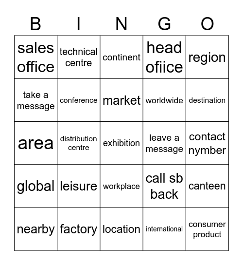 Unit 3 Bingo Card