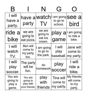 Reading Key (unit 8) Bingo Card