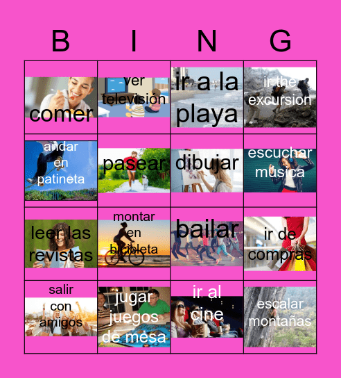 Los pasatiempos Bingo Card