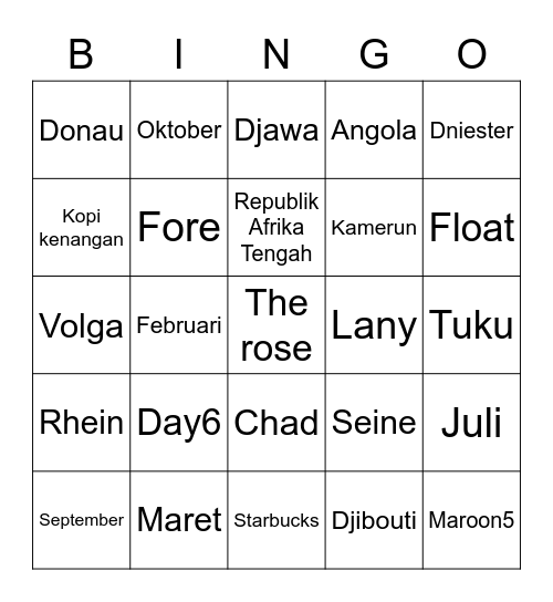 Chaery 🤩 Bingo Card