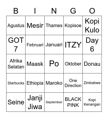 Bingo nya Chaeyeon Bingo Card