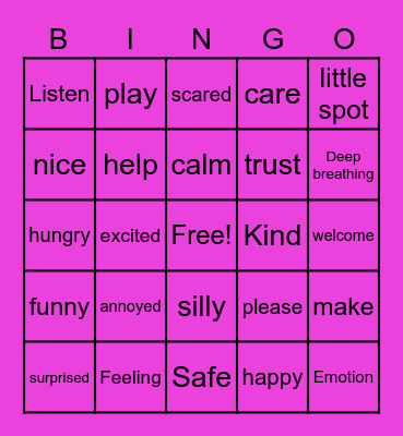 Friendship Circle Bingo Card