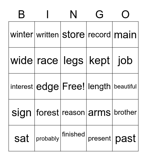 Andrew's 10/19 card Bingo Card