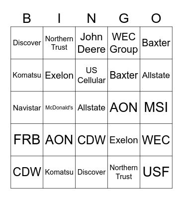 CRS Client Bingo Card