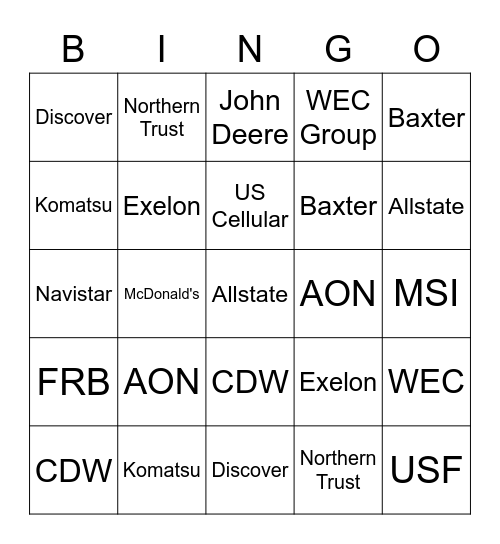 CRS Client Bingo Card