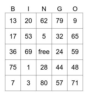 spanish numbers 0-100 Bingo Card