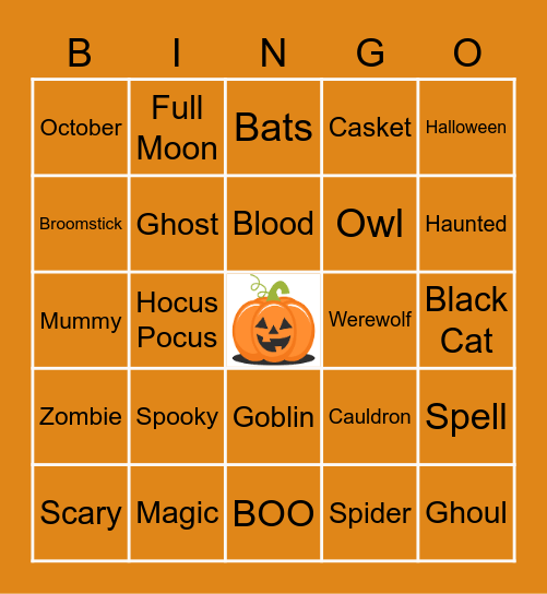 Halloween BINGO Card